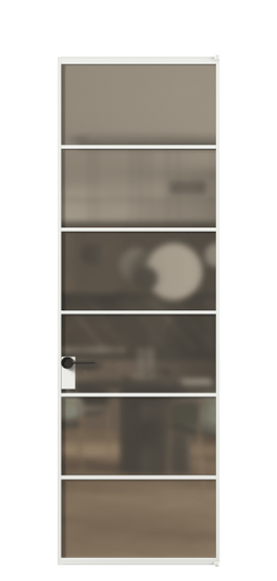 Дверь межкомнатная АЛПЛ040.04 Бронза сатин триплекс АБЛ. Цвет Алюминий белоснежный. Материал Алюминий в эмали. Коллекция Формато. Картинка.