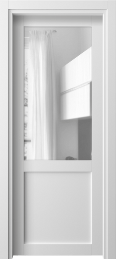 Дверь межкомнатная 2122 БШ ПРОЗ. Цвет Белый шёлк. Материал Ciplex ламинатин. Коллекция Neo. Картинка.