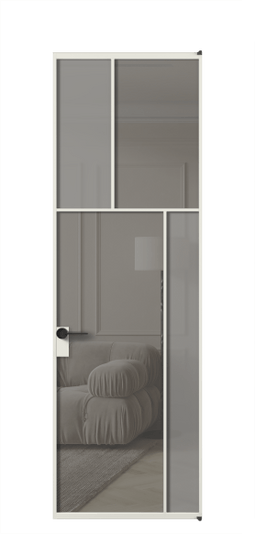 Межкомнатная дверь АЛПЛ041.23 АСР Серый сатин матовое + Серый прозрачное. Цвет Алюминий серый. Материал Алюминий в эмали. Коллекция Mosaic. Фото. Дверь межкомнатная АЛПЛ041.23 АСР Серый сатин матовое + Серый прозрачное. Цвет Алюминий серый. Материал Алюминий в эмали. Коллекция Mosaic. Картинка.