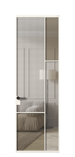 Межкомнатная дверь АЛПЛ041.12 АПБЛ MS+Бронза триплекс. Цвет Алюминий пудровый белый. Материал Алюминий в эмали. Коллекция Mosaic. Фото. Дверь межкомнатная АЛПЛ041.12 АПБЛ MS+Бронза триплекс. Цвет Алюминий пудровый белый. Материал Алюминий в эмали. Коллекция Mosaic. Картинка.