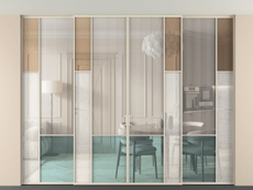 Перегородка Mosaic внутри проёма скрытое крепление в потолок 4 створки