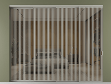 Перегородка Формато внутри проёма 4 створки с синхронным механизмом