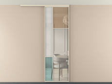 Перегородка Mosaic вдоль стены на потолок 1 створка