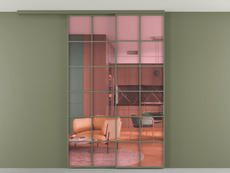 Перегородка Formato вдоль стены на потолок 2 створки с синхронным механизмом