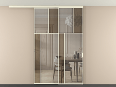 Перегородка Mosaic вдоль стены на потолок телескопик синхро 2