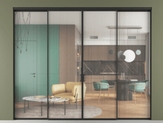 Перегородка Formato внутри проёма четырёхстворчатая