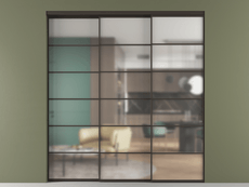 Перегородка Formato внутри проёма 3 створки с синхронным механизмом