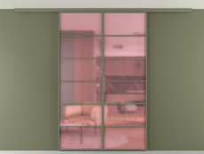 Перегородка Formato вдоль стены на потолок 2 створки