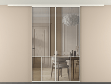 Перегородка Mosaic вдоль стены на потолок двустворчатая