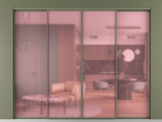 Перегородка Formato внутри проёма 4 створки