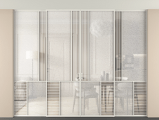 Перегородка Мозаик внутри проёма скрытое крепление в потолок 4 створки