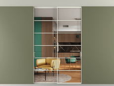 Перегородка Formato внутри проёма скрытое крепление в потолок 2 створки