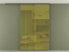 Перегородка Formato вдоль стены на потолок 2 створки с синхронным механизмом