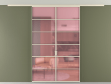 Перегородка Формато вдоль стены на потолок 2 створки