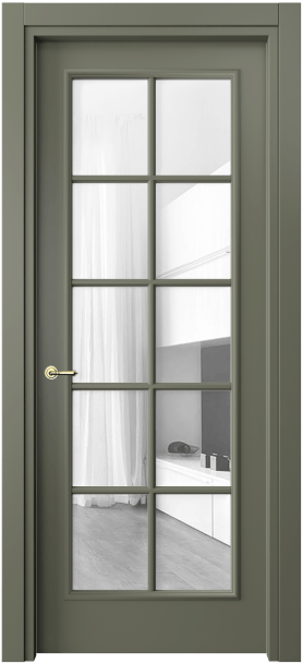 Межкомнатная дверь 8102 МОТ Прозрачное стекло. Цвет Матовый оливковый тёмный. Материал Гладкая эмаль. Коллекция Paris. Фото. Дверь межкомнатная 8102 МОТ Прозрачное стекло. Цвет Матовый оливковый тёмный. Материал Гладкая эмаль. Коллекция Paris. Картинка.